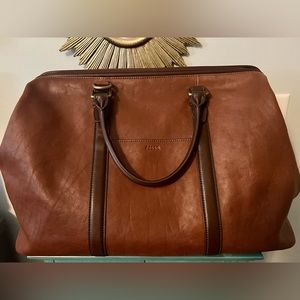 Fossil Leather Weekender Bag
